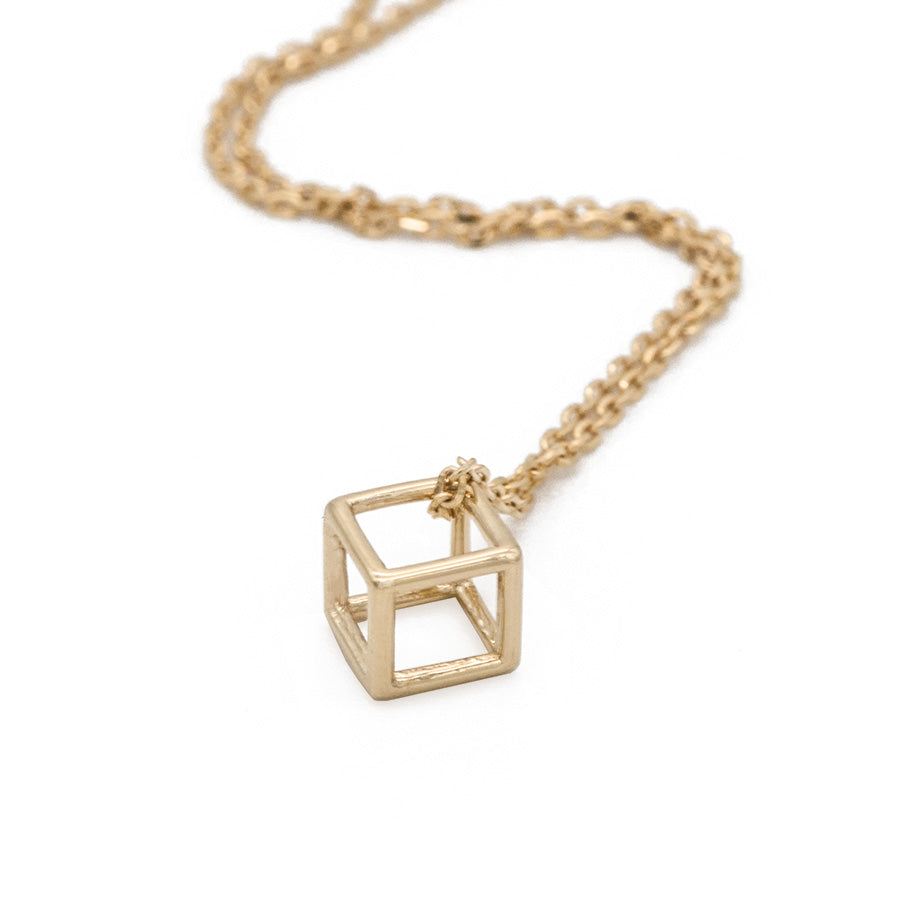 CUBE OF GOLD Necklace 18k Gold